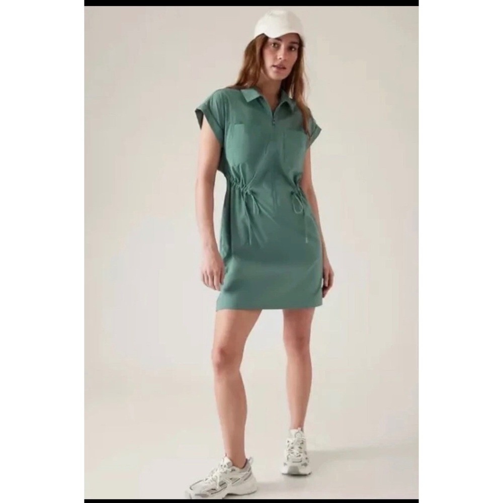 ATHLETA Topspin Dress XXS Deep Ocean Teal Travel Green Athletic Tennis Hike